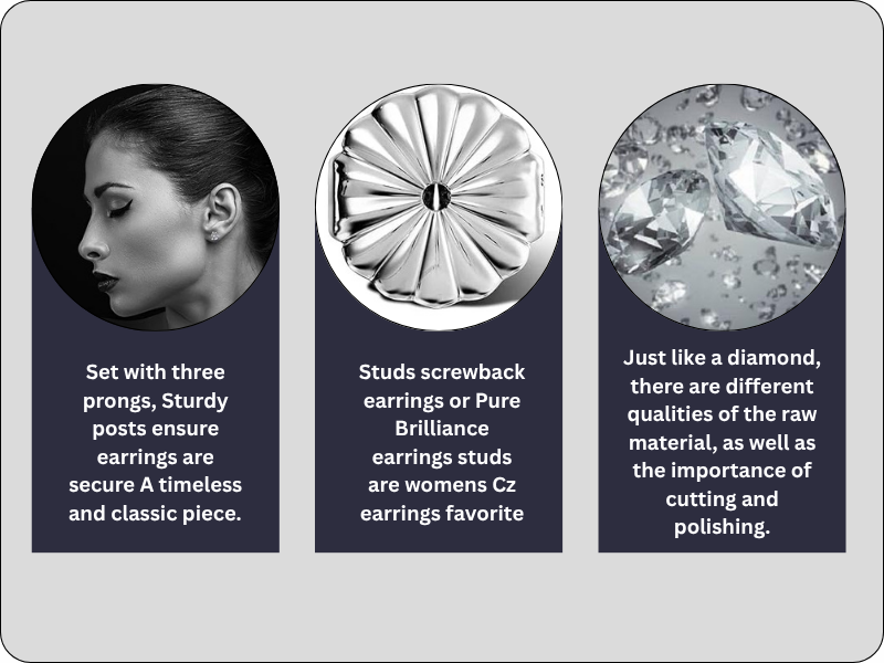 Elegant round solitaire stud earrings