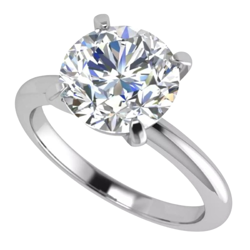 4 Prong Round Solitaire Simulated Diamond Necklace