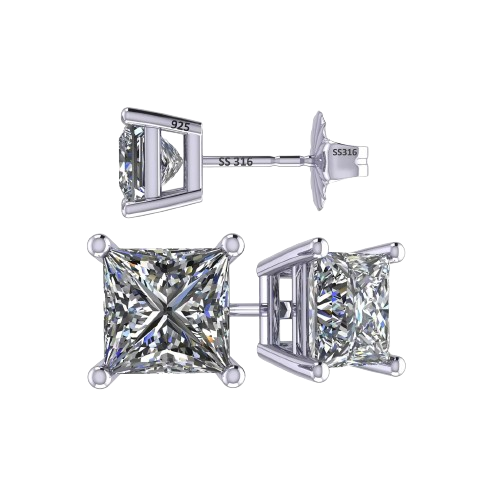 Double Square Dancing Stone Necklace Pendant