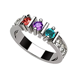 Elegant Swirl Birthstone Mothers Necklace