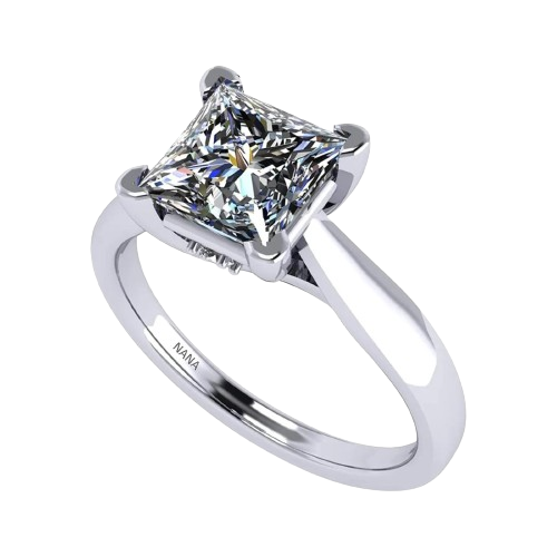 NANA-Princess Cut Solitaire Engagement ring