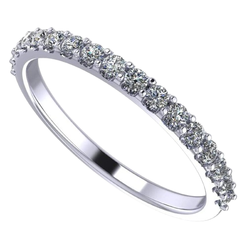 NANA Jewels CZ Simulate Diamond Round Cut Wedding Band Anniversary Promise Ring