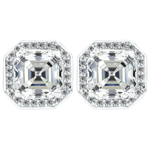 2.00ct Asscher Cut Halo Necklace