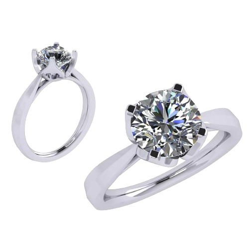Silver 2 carat engagement ring