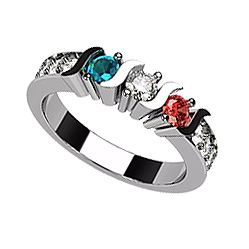 Round Halo Birthstone Necklace