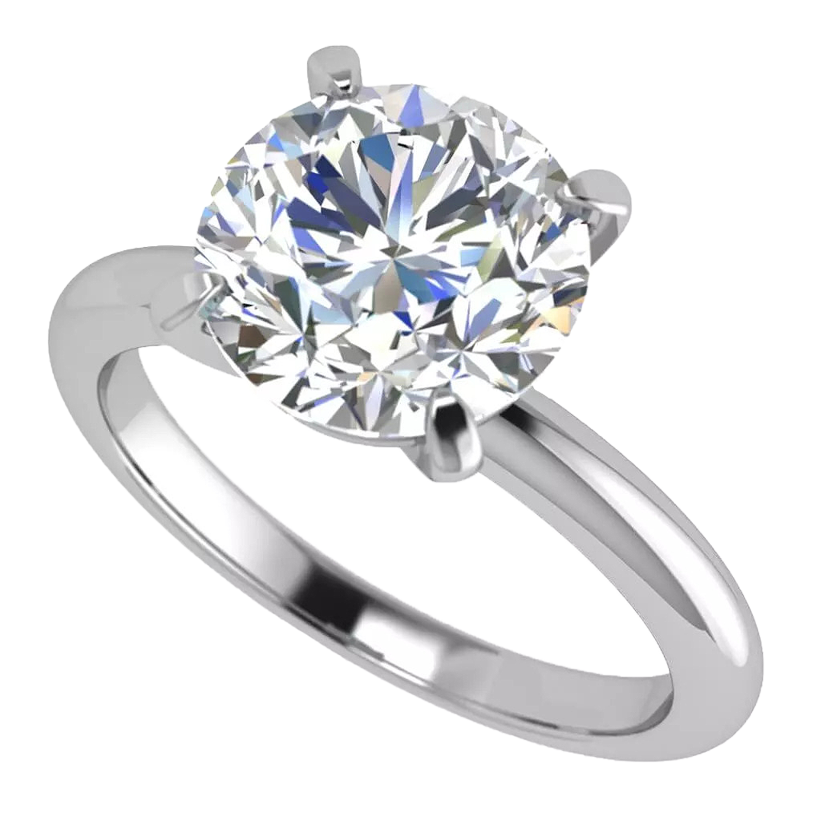 VOGUE 4 Prong Solitaire Engagement Wedding Ring