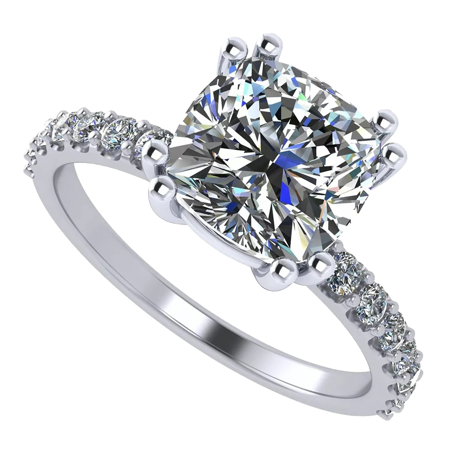 Solitaire w/ Sides Engagement Ring