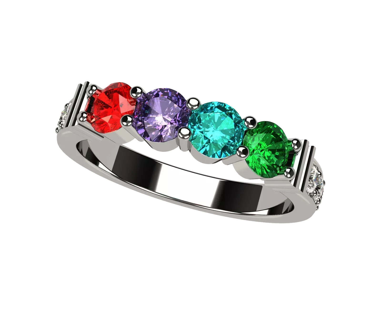 Double Square Dancing Stone Necklace Pendant