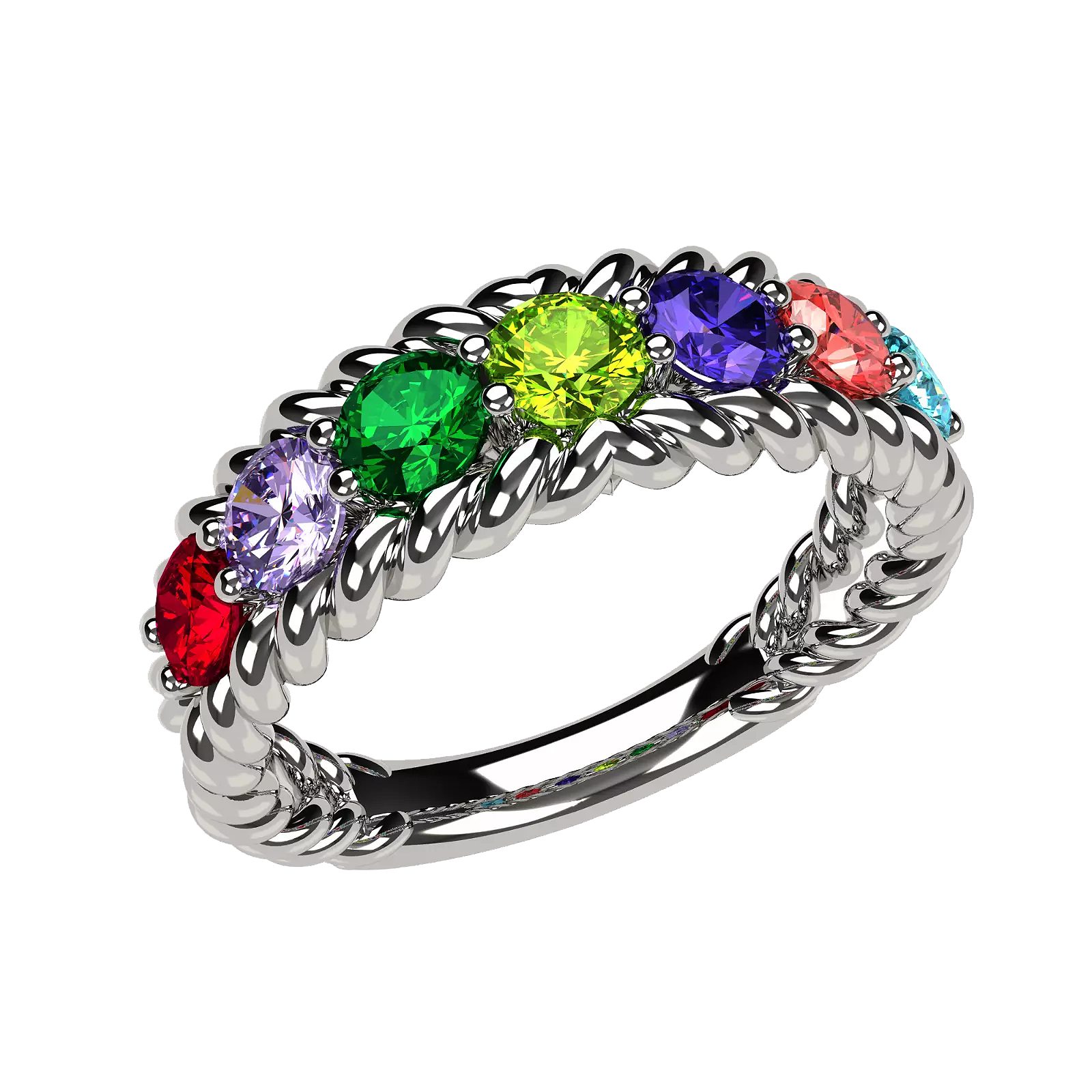 Round Halo Birthstone Necklace